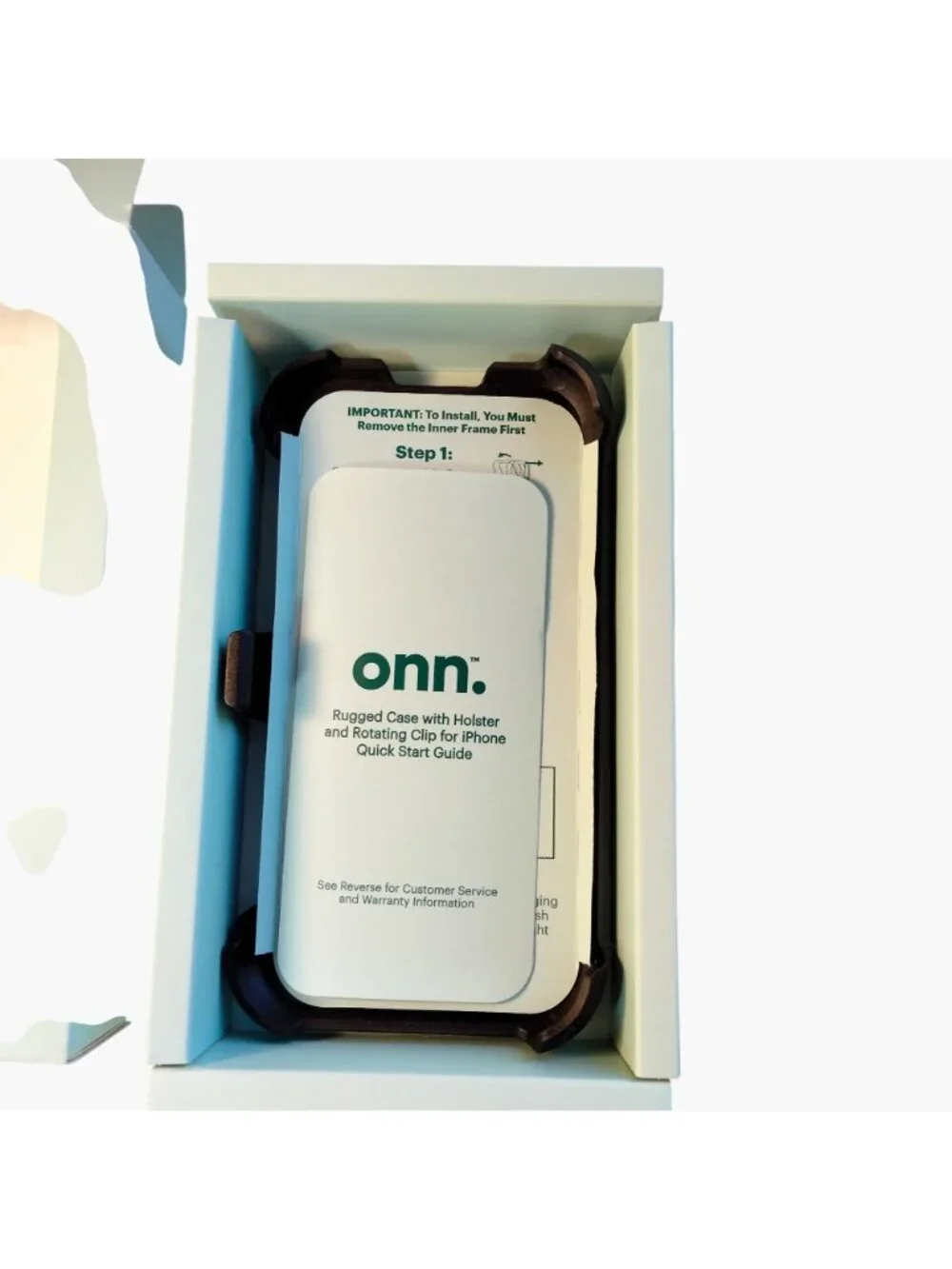 Onn Rugged Case iPhone 15 Pro Max Holster Rotating Clip New